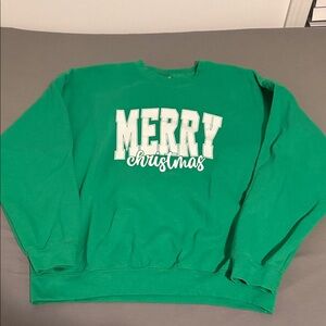 Gildan Green "MERRY Christmas" Crewneck Sweatshirt